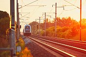 Railway at the amazing sunset创意图片素材 - 500px Core RF
