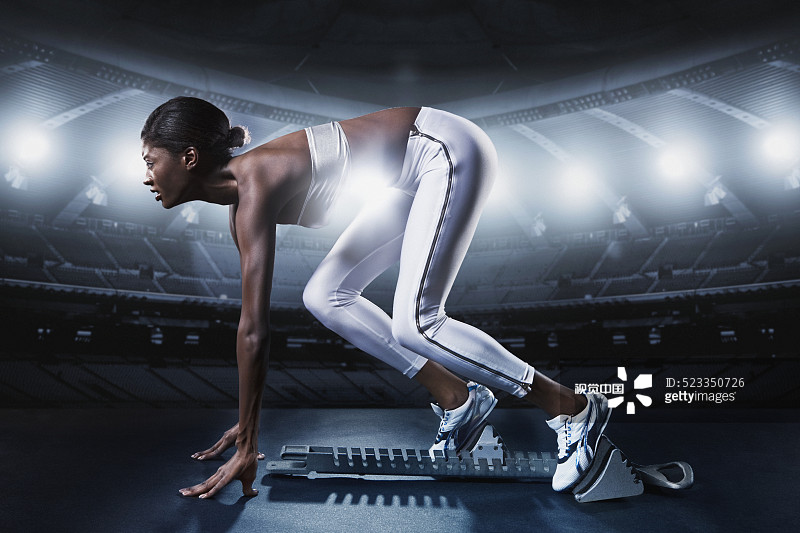 Runner in starting blocks Runner in starting blocks创意图片素材 - Corbis RM