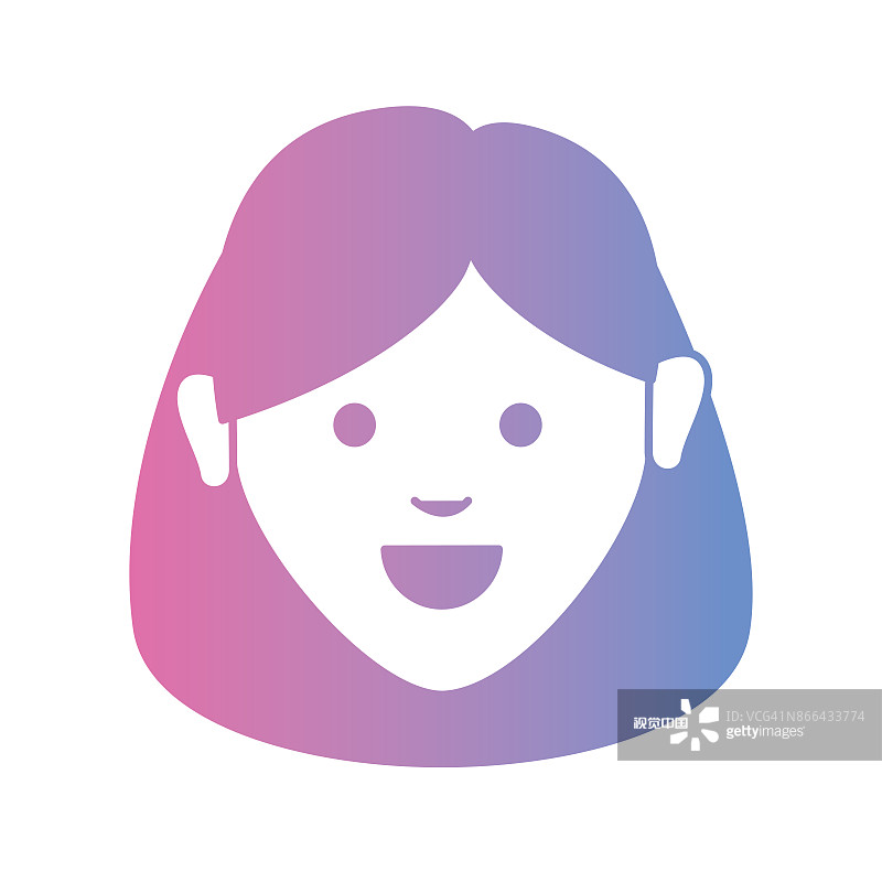 line avatar woman head with hairstyle