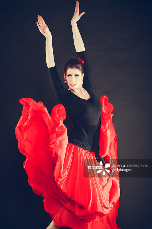 beautiful woman dancing oriental dance.