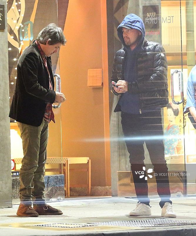Leonardo DiCaprio and Lukas Haas are seen having dinner at a Japanese restaurant in Beverly Hills @ 07 Mar 2019