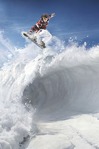 Snowboarding in Snow Wave gettyimages圖片素材